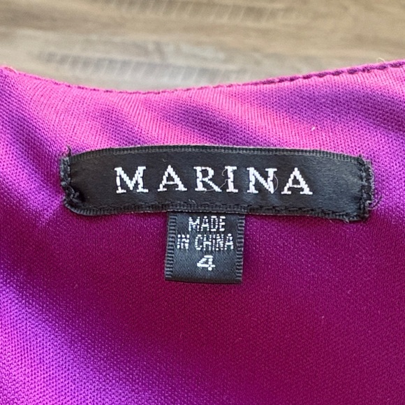 MARINA Fuchsia Off Shoulder Formal Mermaid Hem Bodycon Dress - Picture 5 of 5